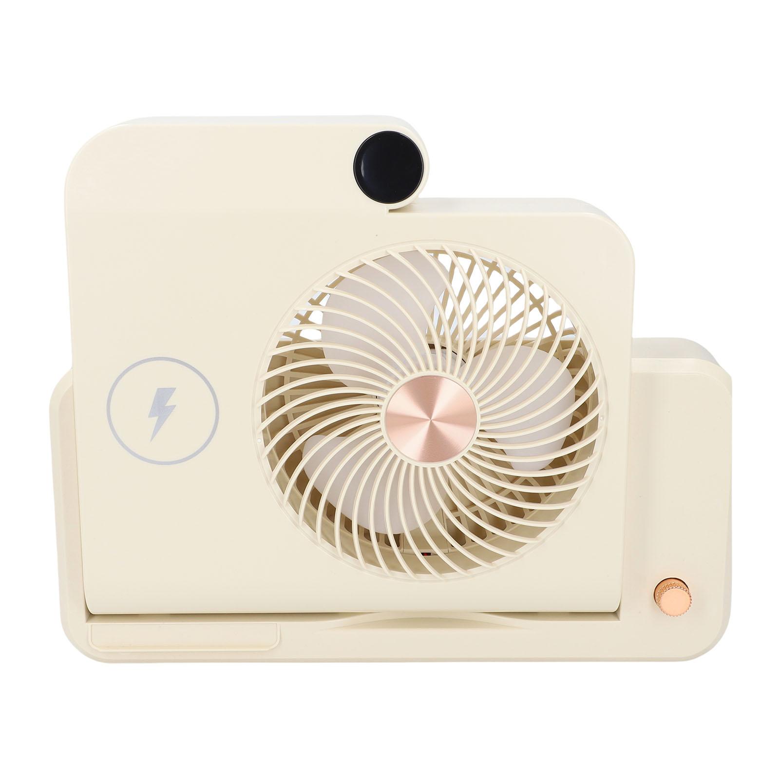 

Desk Fan with Wireless Charging Station 100 Gears Adjustable Folding Quiet Small Portable Fan for