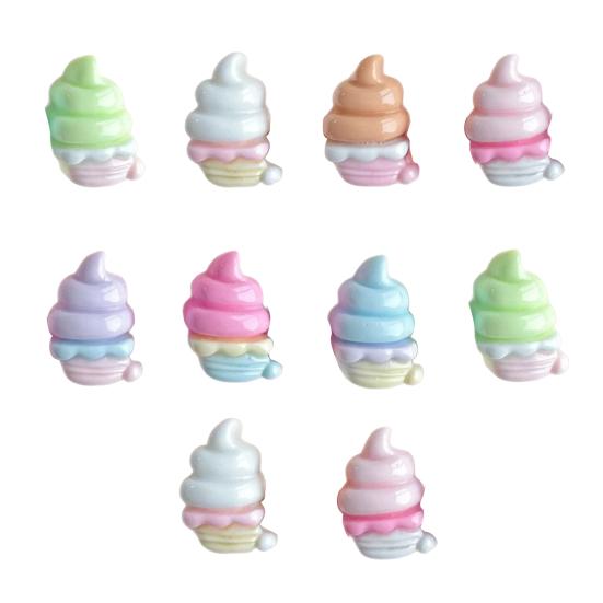10Pcs Mini Colorful Ice Cream Charm Simulated Ice Cone Figurine DIY Handmade Jewelry Hair Clip Backpack Bag Decoration Accessories