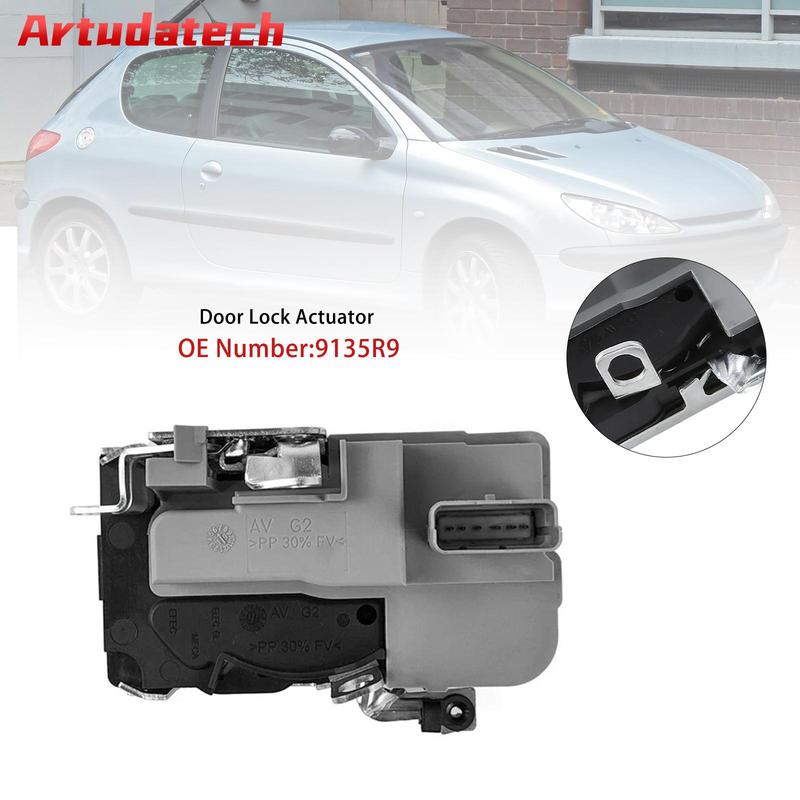 Artudatech Front Left Driver Side Door Lock Actuator 9135R9 For Peugeot 206 1998-2012