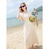 Sancai 2025 Summer A-Line Batwing Sleeve Dress