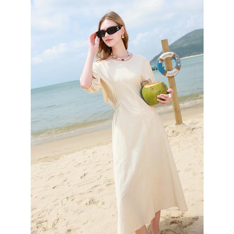 Sancai 2025 Summer A-Line Batwing Sleeve Dress