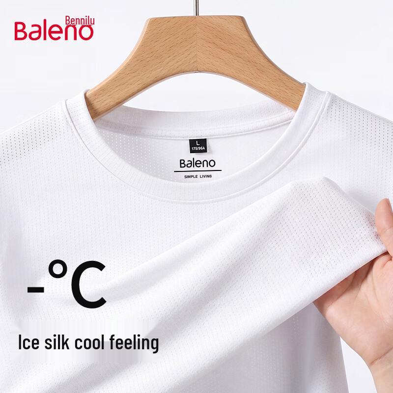

Baleno Men s Ice Silk Cooling Mesh Short Sleeve T-Shirt L