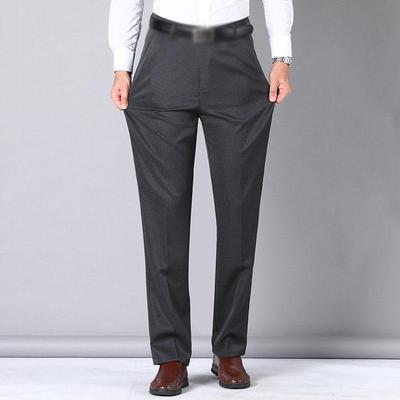 Men's Pants Loose Don't Fade Straight Leg Soft Comfortable Polyester Business Style Zipper Casual Trousers
