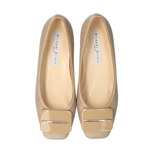 Bridget Birkin Walk Buckle Motif Walking Pumps, Women's, 535217, Beige, Size 23.5 cm