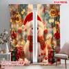 2pcs,2D Plane Printing Curtain Popular Cute Snowman Christmas Holiday Decorations (3) Polyester Fabric (without Rod) All Seasons
