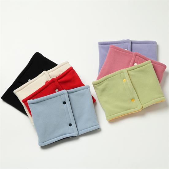 Dámská šála Dvouvrstvá Zesílený Samet Teplý Nákrčník se Zapínáním na Knoflík Jednobarevný Design Zimní Šála