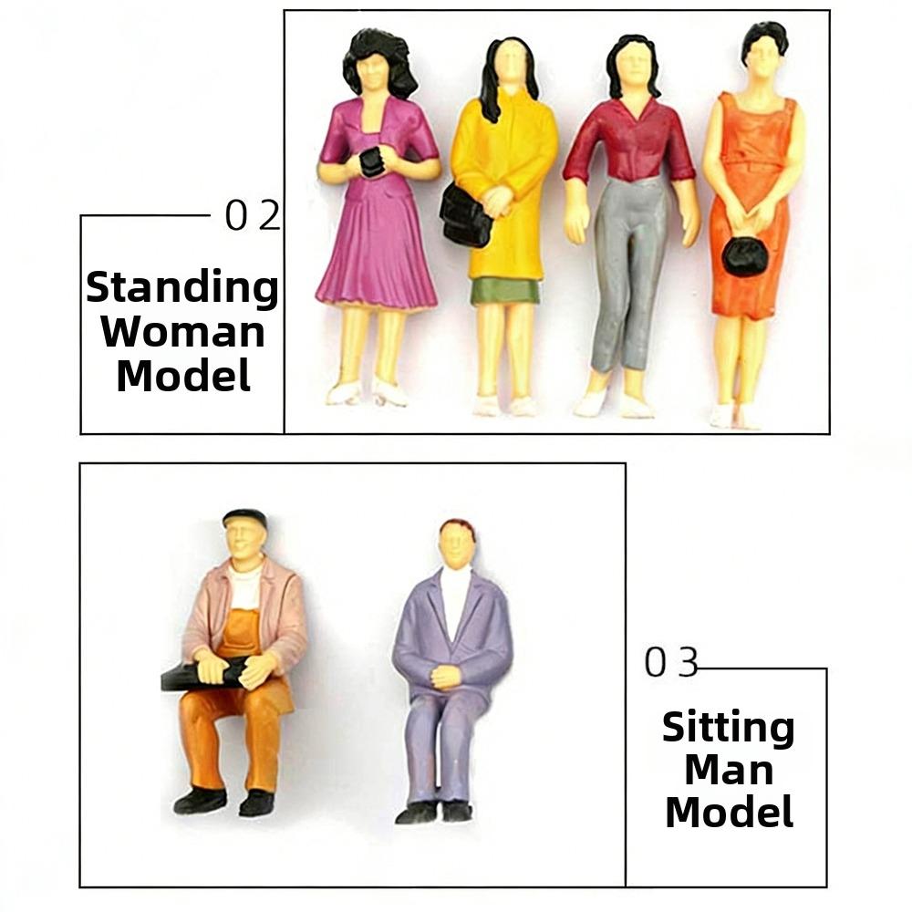 10/50pcs Mixed Color Model Building People Multistyles Train Scenery Passengers Standing People