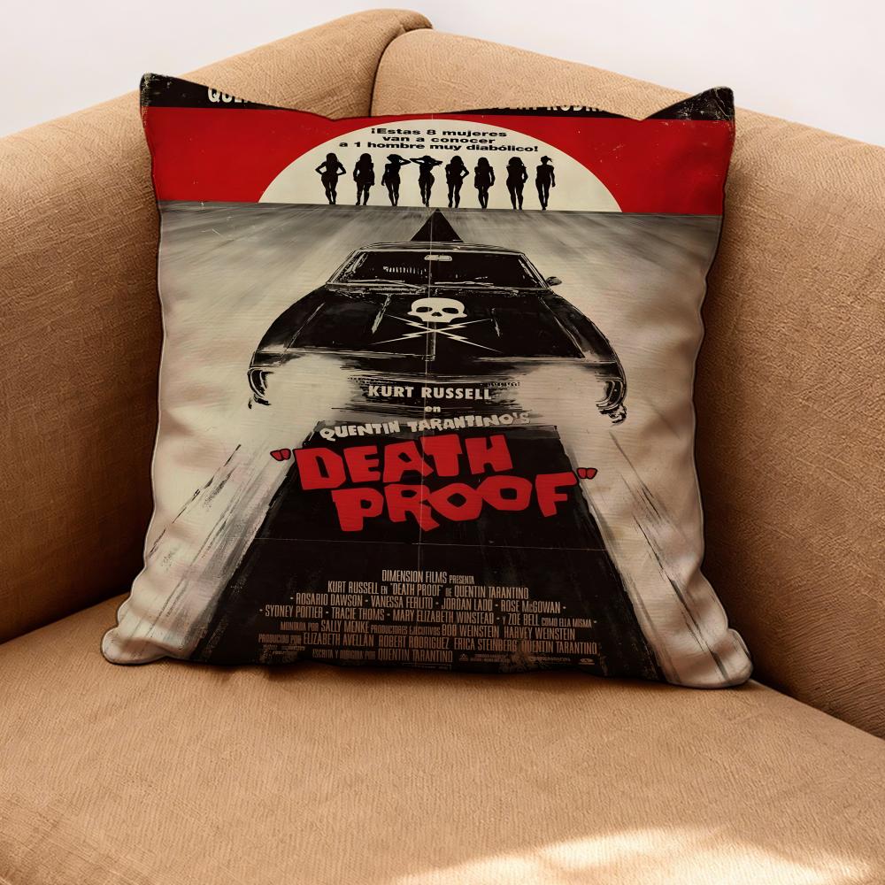 Movie D-Death Proof Cushion Cover Premium Comfort Reversible Pillow Cove -Two in One Design for Any Room & Car Interior