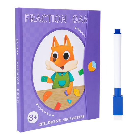 Magnetic Fraction Tiles Circles Book with Pen Percentage Decimal Fraction Learning Math Manipulatives Elementary Students Teaching Aid Educational