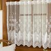 1PC Nuan Series Countryside Style Lace Short Curtain, Retro Style Soft Light Floral Sheer Curtain for Living Room Kitchen Cupboard Window Home Decor