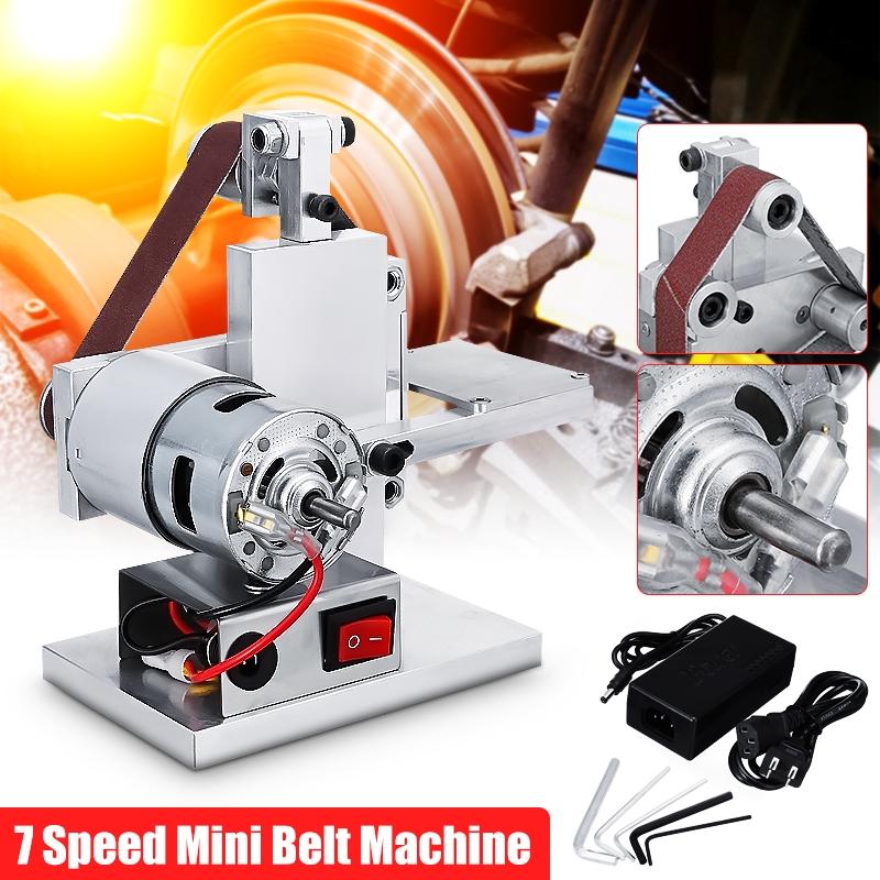 330x20MM DIY Belt Sander Machine Mini Sanding Grinding Sharpening With 7-speed Speed Control Power Supply