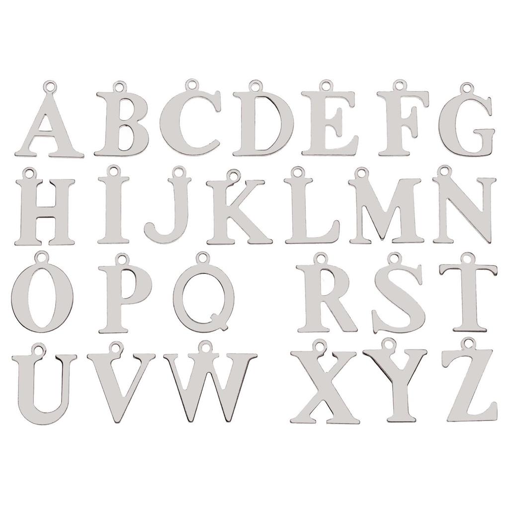Stainless Steel Alphabet Pendant Jewelry Accessories for DIY Necklaces, Bracelets & Earrings