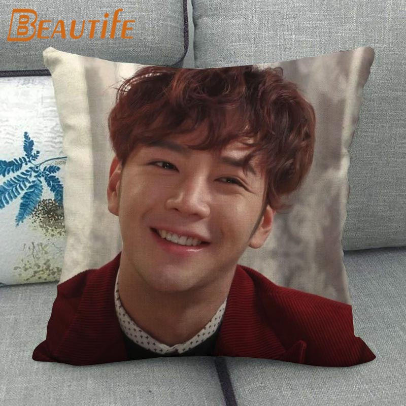 Custom Jang Keun Suk HOT KPOP Pillowcase 45X45cm Wedding Decorative Eco-Friendly Cotton Linen Fabric Pillow Case