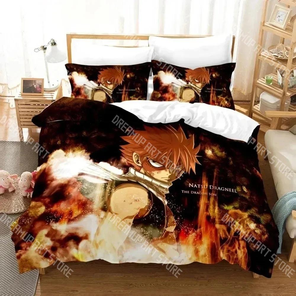 Fashion Anime Fairy Tail Bedding Set Single Twin Full Queen King Size Bed Set Kids Bedroom Duvetcover Sets Bed Sheet Set