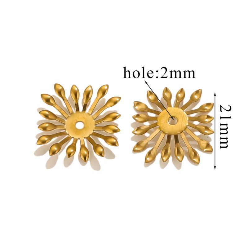Stainless Steel Petal Bead Caps, Bead Caps with 18k Vacuum Plating, Diy Necklace Bracelet Jewelry