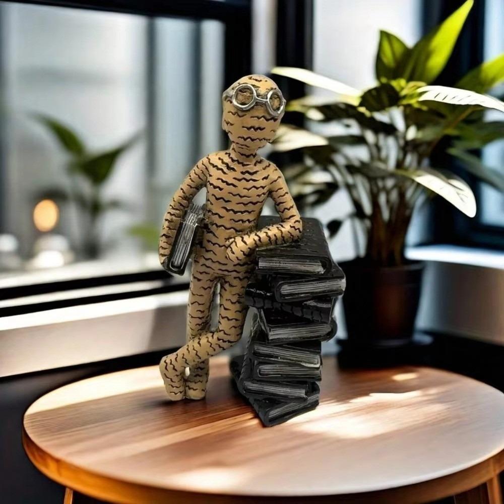 

Креативные современные статуэтки читателей из смолы ручной работы, украшения для читательского уголка, абстрактное искусство, фигурка на тему чтения, подарки золотой