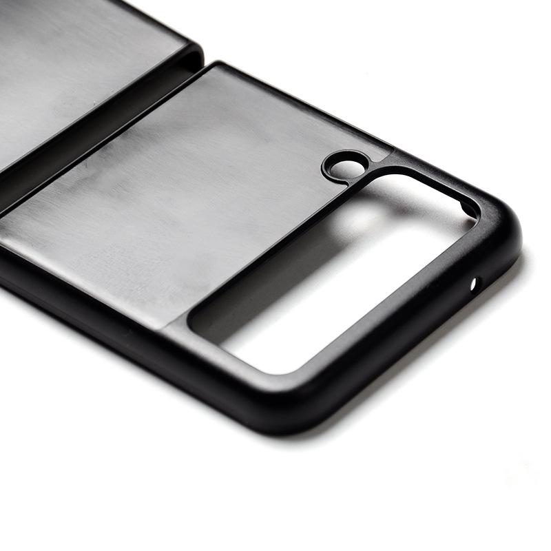A Matte PC Grooved Leather Case for Samsung Zflip6 Phone, and A Galaxy Zflip5 Protective Case