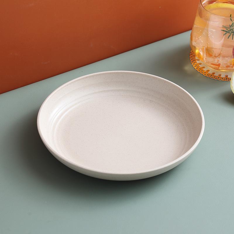 Wheat Straw 20Cm Plate Household Cutlery Vegetable Plate Fruit Plate Plate Salad Plate
