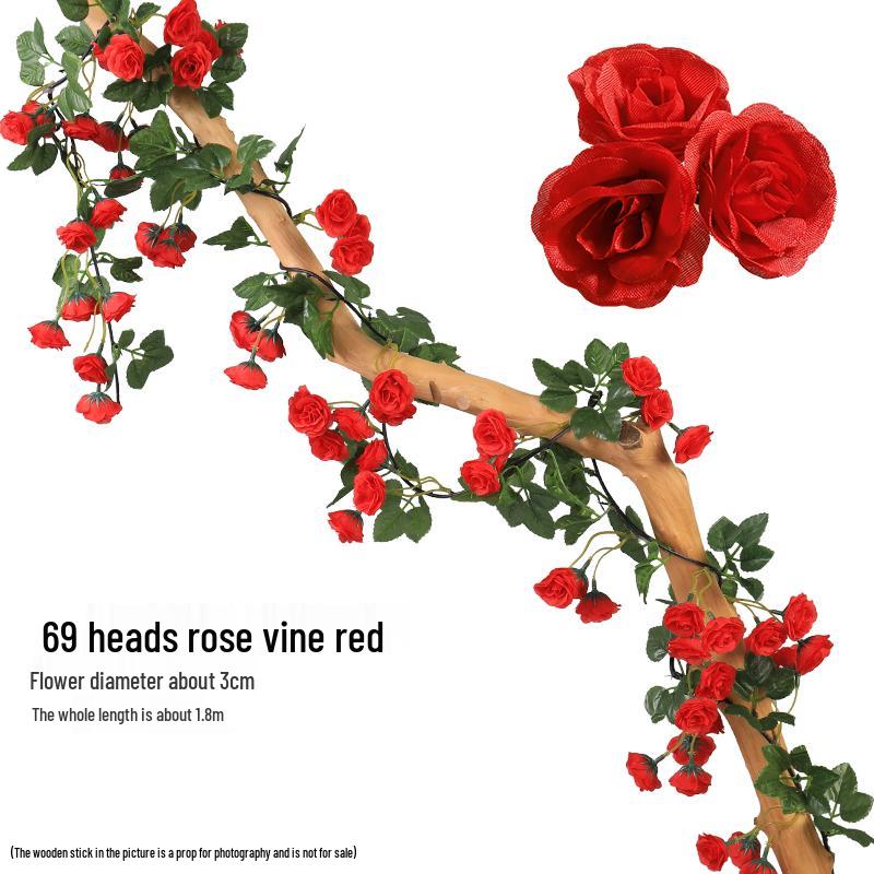 Rattan Vine Decorative Fake Leaves for Ceiling and Pipe Covering