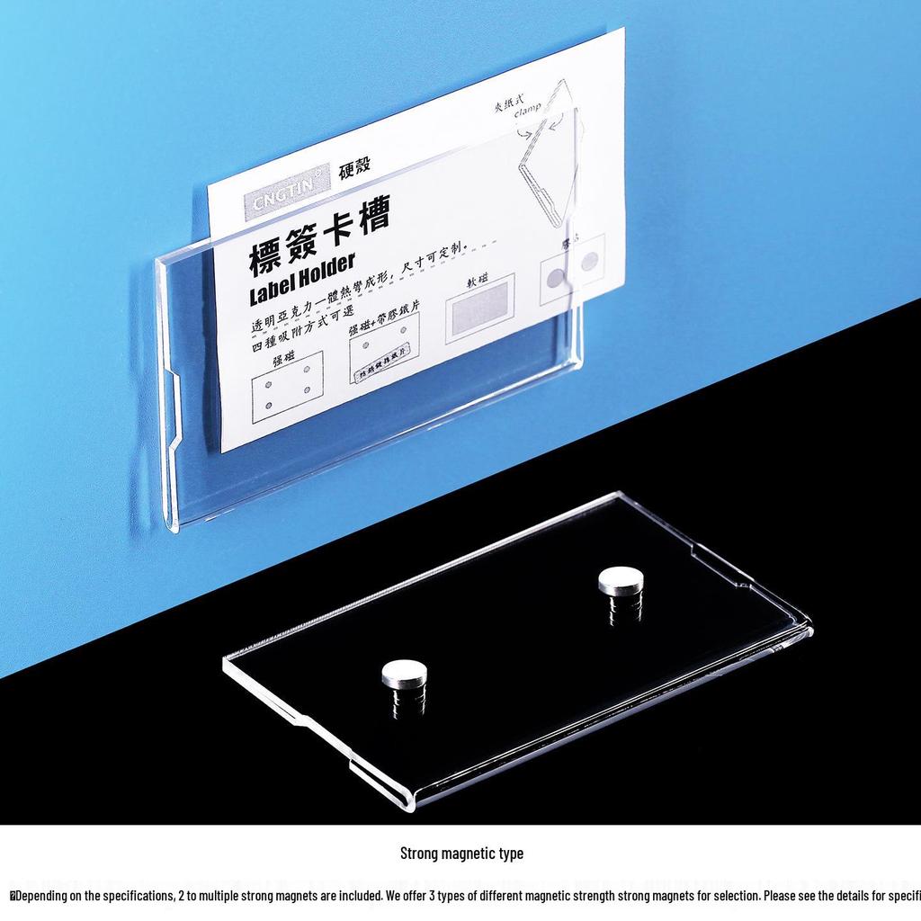 Magnetic Acrylic Label Holder with Transparent Sleeve for Shelf Price Tags