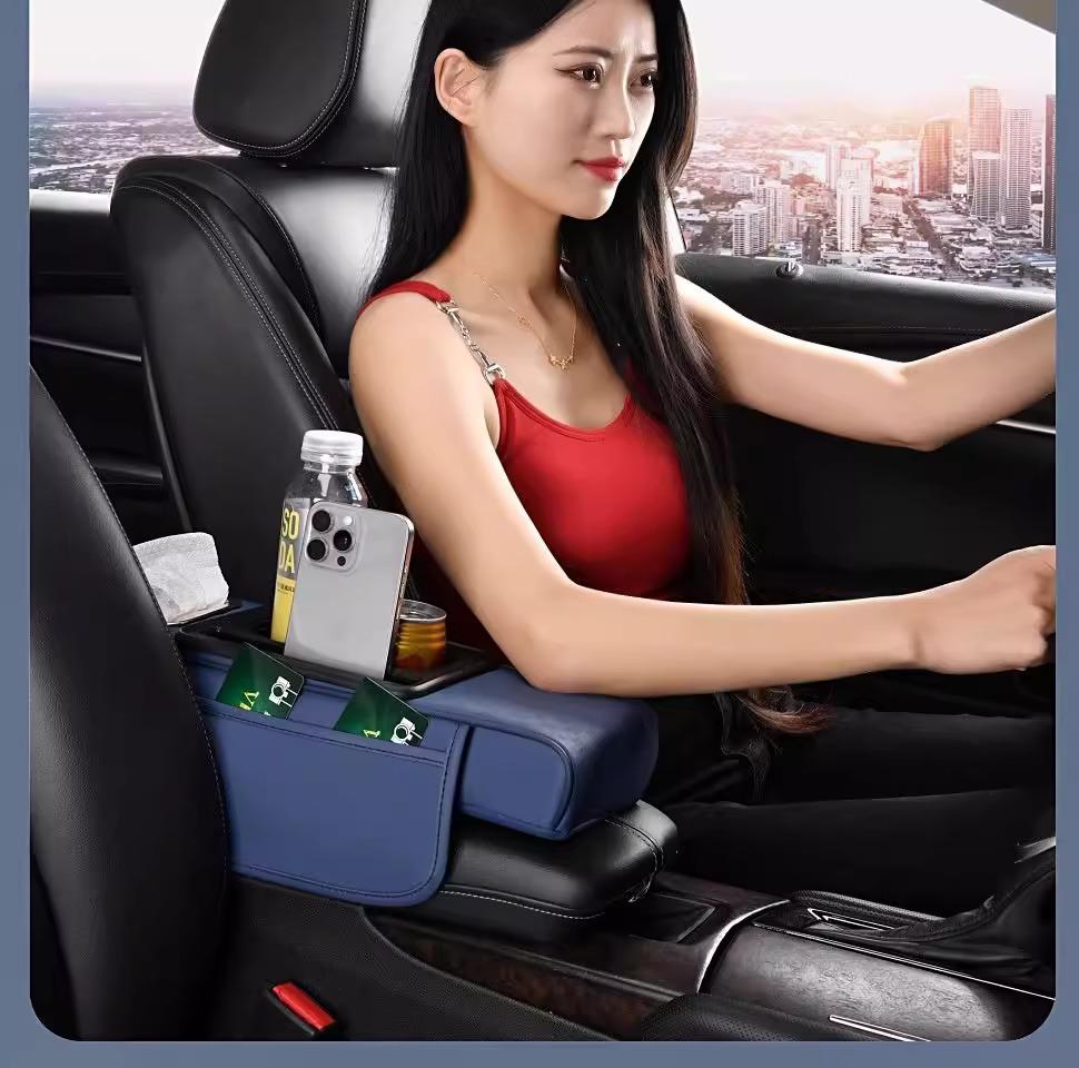 Compact Car Armrest Protective Pad & Tissue Box