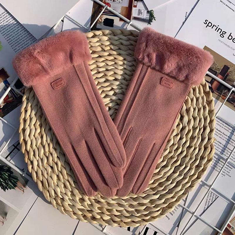 

Женские немецкие бархатные термоперчатки, осенние перчатки для путешествий на открытом воздухе в холодную погоду, симпатичные женские перчатки One Size розовый