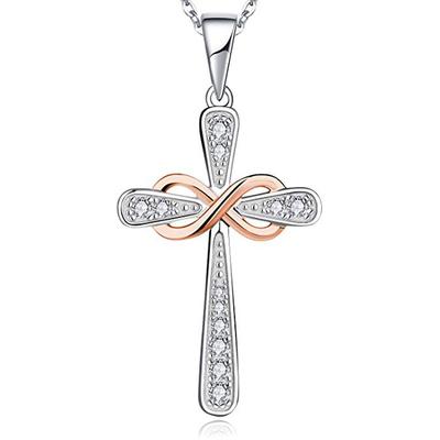 Collier Croix très vendu pour femmes, Chaîne de clavicule avec pendentif infini à la mode et polyvalent