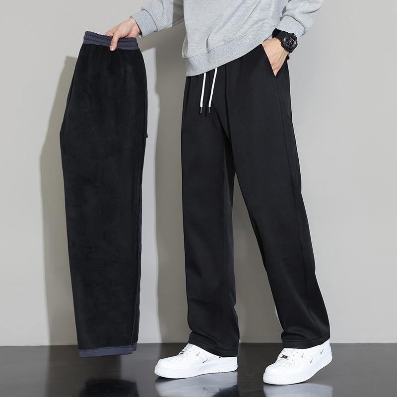 Spring and Autumn Casual Couple Sweatpants Men's Winter Fleece Loose Straight Sports Wide Leg Summer Boys Thin Pants