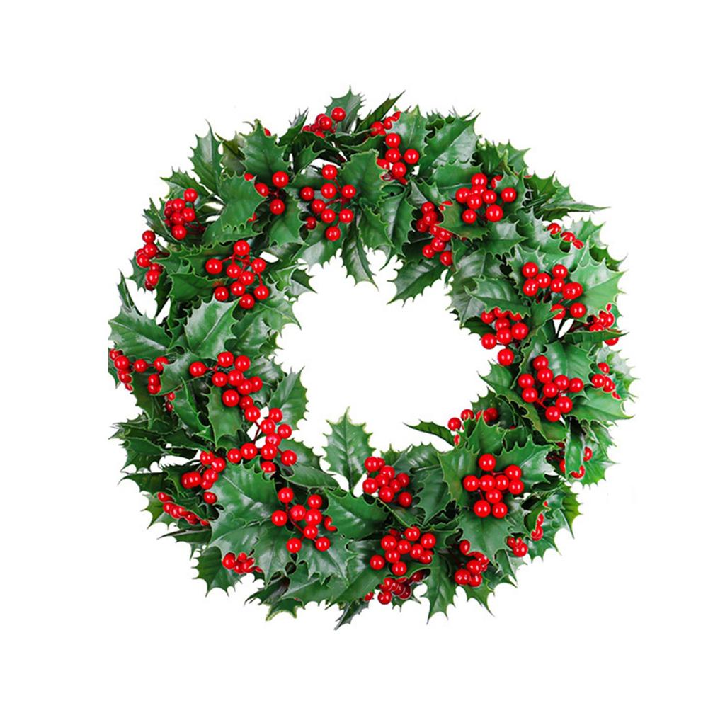Christmas Red Fruit Decoration Wreath Simulation Berry Decoration Christmas Vine Circle Window Layout Wall Hanging Wreath