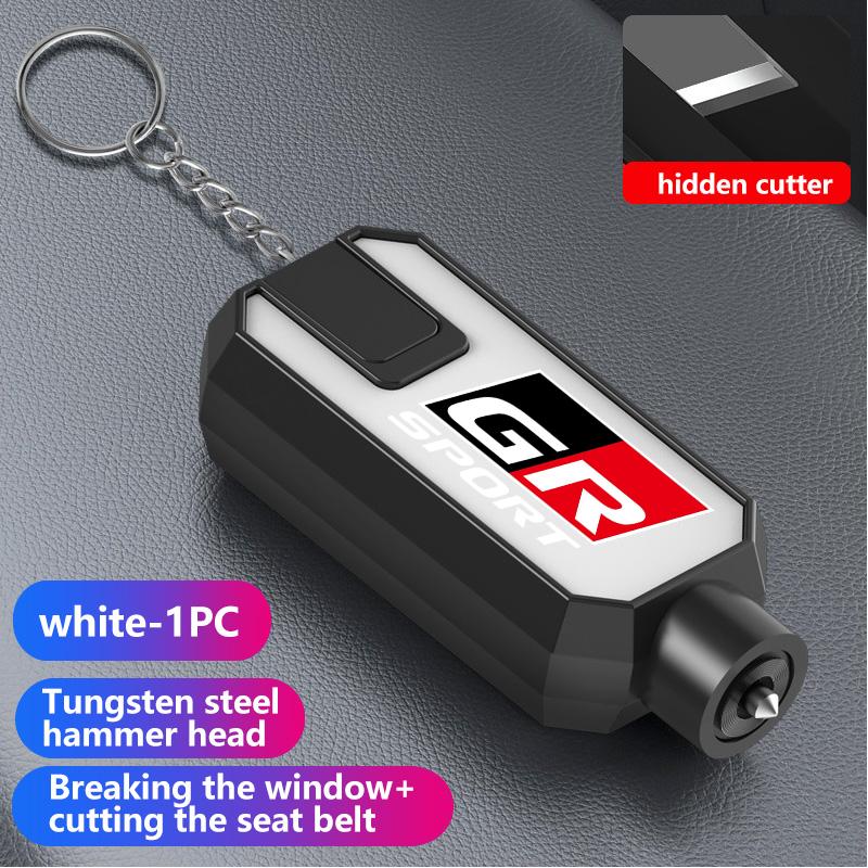 For Toyota Car Mini Safety Hammer Auto Seat Belt Cutter Life-Saving Emergency Window Breaker GR Sport Camry Prius Auris Crown