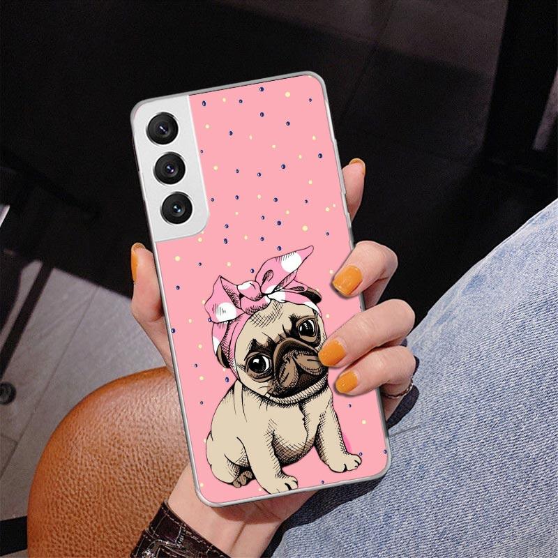 Love Pugs Cute Dog Phnoe Case for Samsung Galaxy S26 S25 Edge S23 S24 Ultra S22 Plus S21 S20 FE Unique Cover Soft Coque Galaxy S