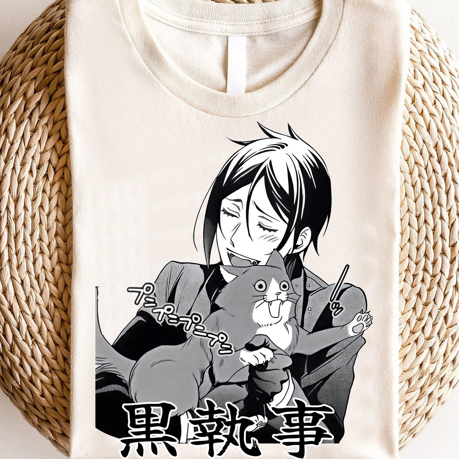 Unisex Black Butler Anime Shirt, Ciel Phantomhive & Sebastian Shirt, Toboso Yana, Japanese Anime Graphic Tee Kuroshitsuji Manga Gift T-Shirt S