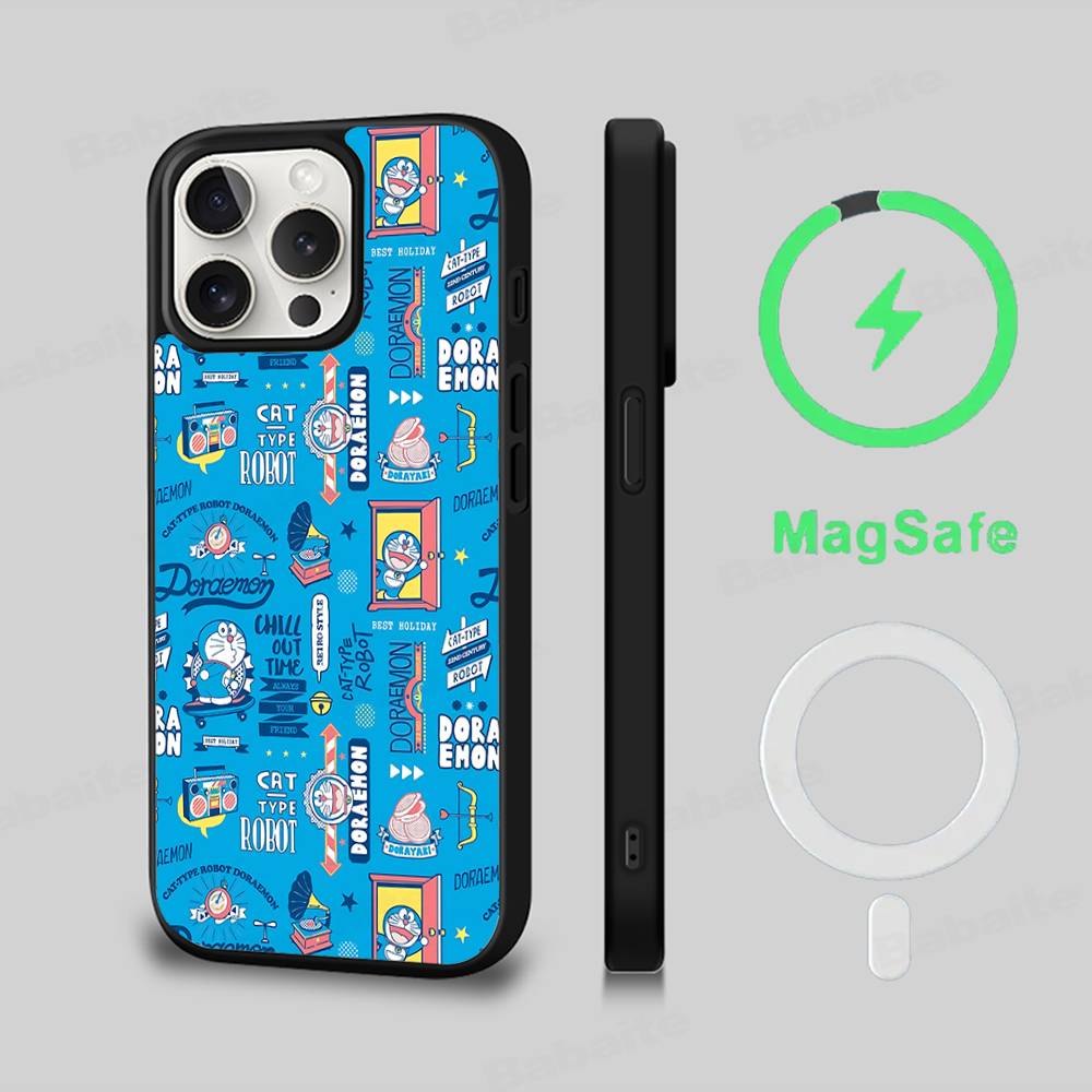 Cute Cartoon-u-Doraemons-t Phone Case For IPhone 17 Air 16 15 14 13 12 11 Pro Max Plus For Magsafe Wireless Charge Cover