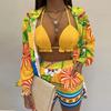 Women's Sexy Three Piece Suit,Beach Fashion Shorts Suit