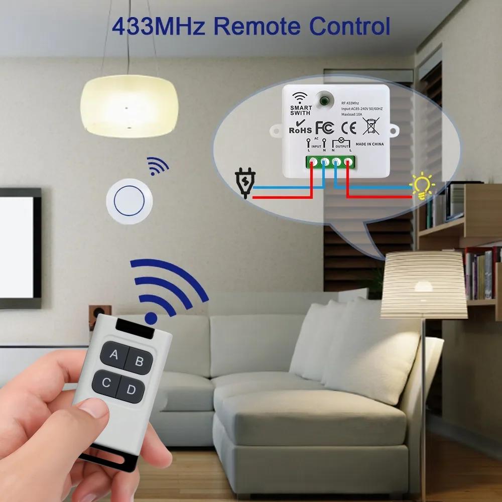 433Mhz Wireless Remote Control AC 110V 220V Rf Relay Receiver On off Transmitter Light Switch Module For Light Lamp Controller