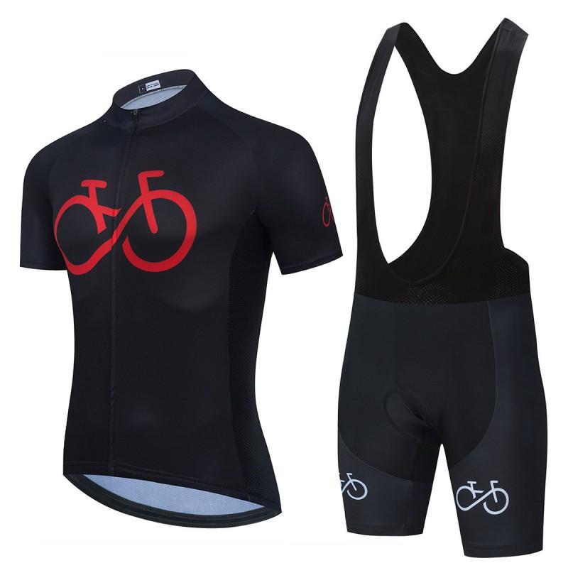 Mens Breathable Cycling Jersey Bib Shorts Set Short Sleeve Riding Outfit Road Bike MTB