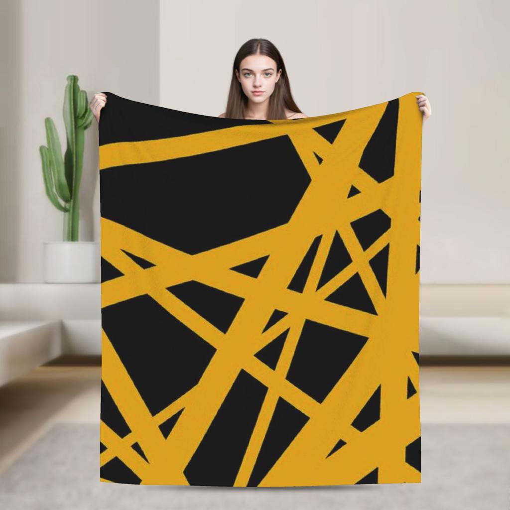 Warm Cozy Blankets Plane Travel Van Halen Blue Rock Stripes Throw Blanket Graphic Bedspread For Sofa Home