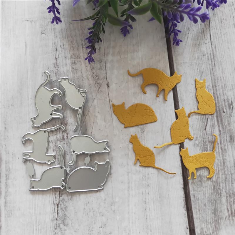 Geometry Cat Metal Cutting Dies Scrapbooking Album Paper Cards Decorative Crafts Embossing Die Cuts