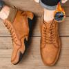 Winter Herren High-Top Freizeitschuhe Handgefertigt künstliches Plüsch Große Größe Gummi Weiche Sohle Autofahren Herrenschuhe