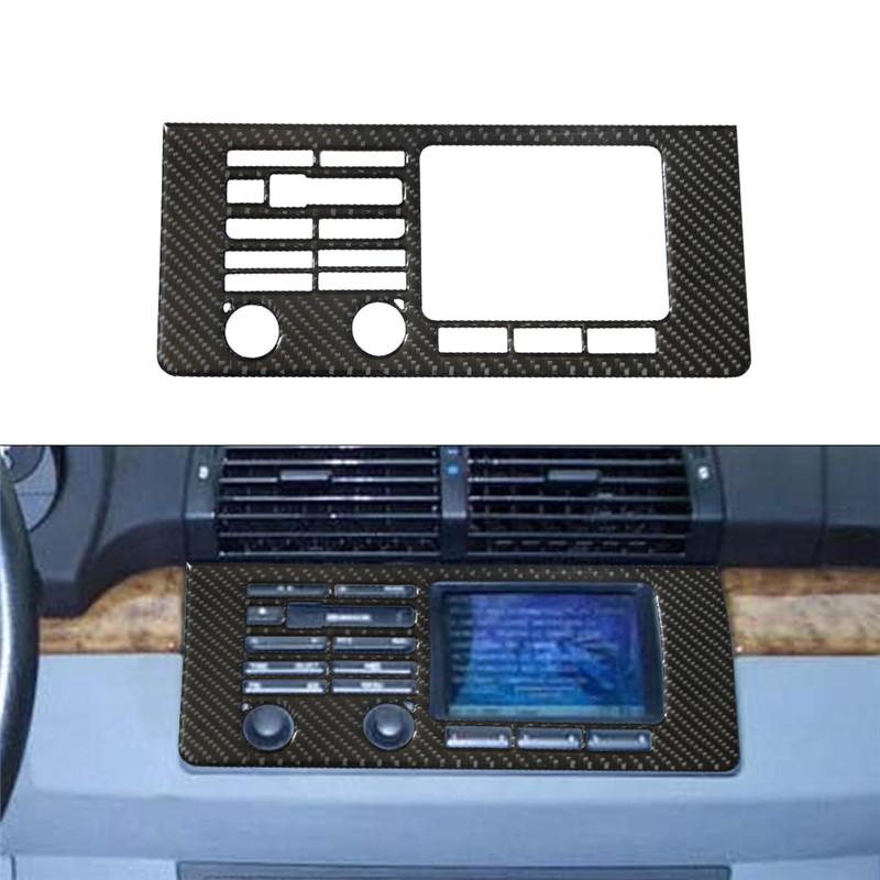 Carbon Fiber Car Center Console Air Conditioning CD Gear Control Panel Trim Cover Sticker For BMW X5 2000-2006 Car Accessories