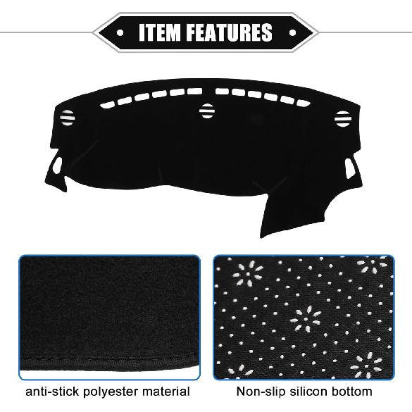 Dashboard Cover Compatible for Dodge Dart 2013-2016, Nonslip Polyester Black Dash Cover Mat Dash Board Protector Cover
