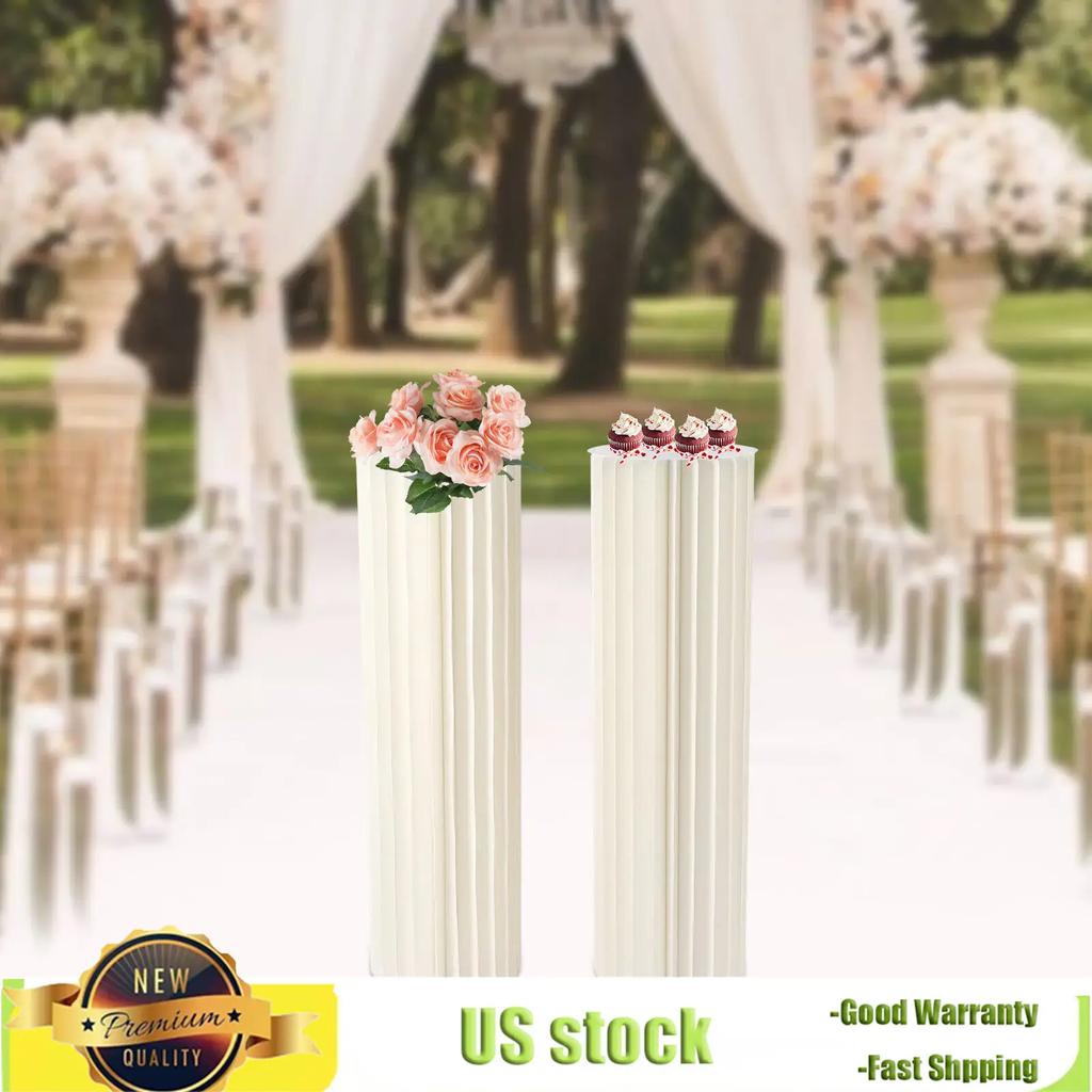 Bymaocar 2-piece 39.4in Cardboard Vase Holder with Circular Column for Wedding Party DIY Decor for Cafes,Living Rooms and Hotels