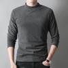 Autumn and Winter Solid Color Velvet Thickened Long-sleeved T-shirt Men's Large Size Warm Top