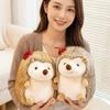 Cherry Hedgehog Plush Toy Stuffed Cartoon Animal Doll Grey Brown Plushie Appeasing Birthday Gift