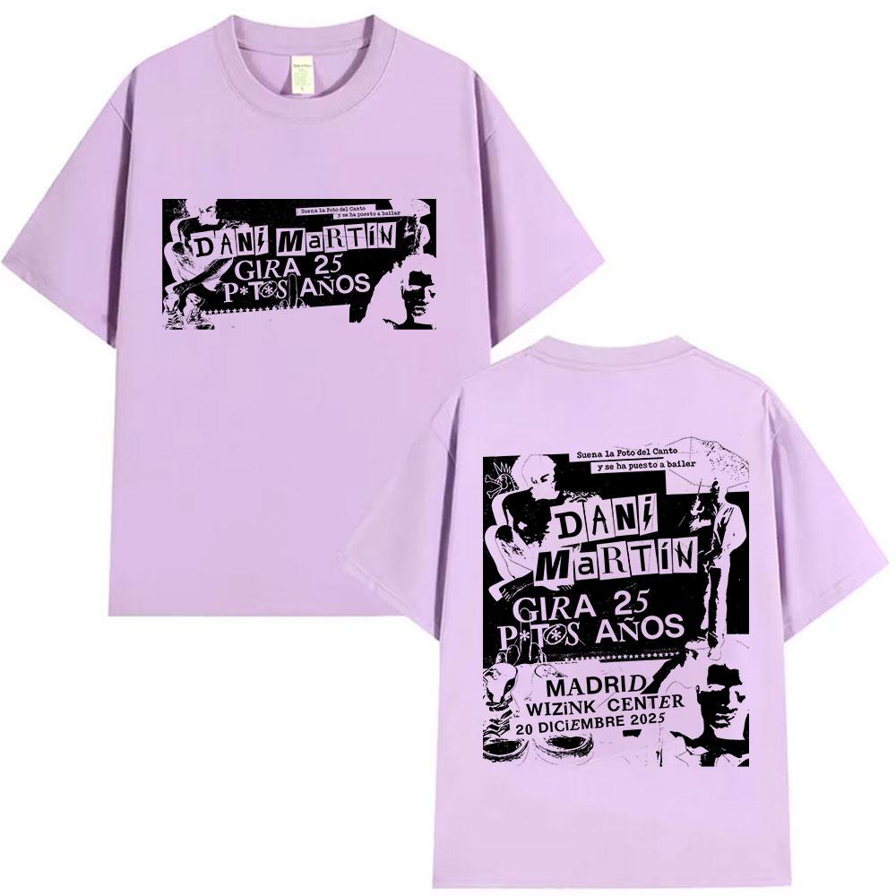 Rock Band Dani Martin Tour 20252026 Graphic TShirts Mens Gothic Hip Hop Short Sleeve Tshirt Pure Cotton T Shirt Streetwear