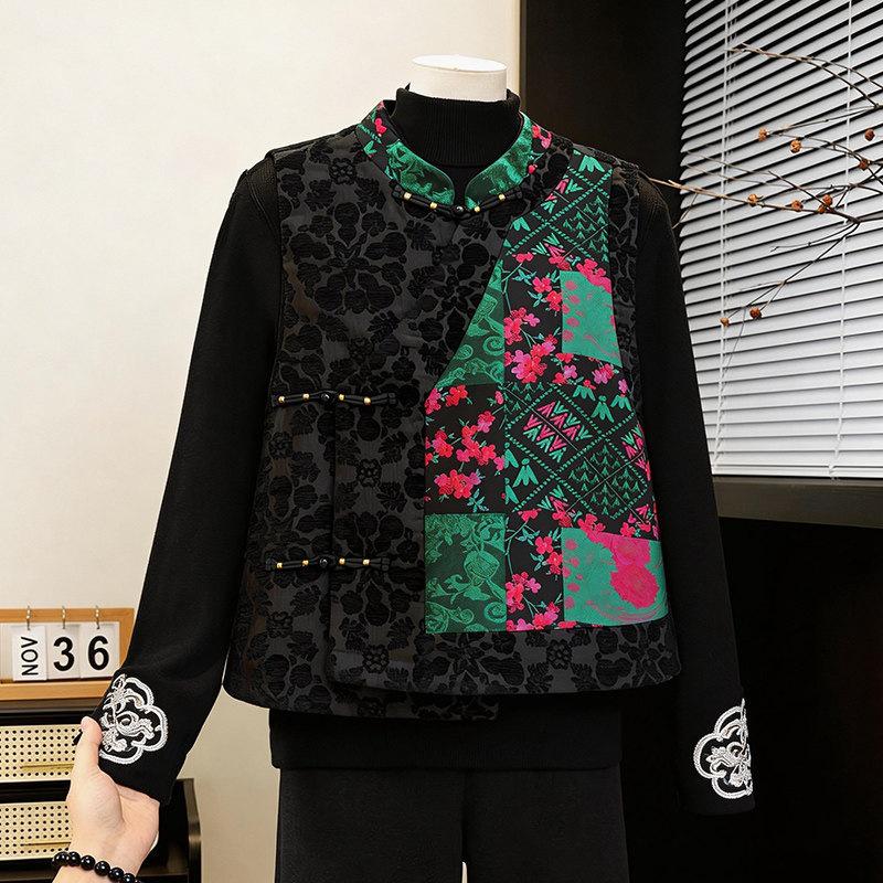 

Mother s Day 2026: Chic Floral Mom Vest - Fashionable & Age-Defying in New Chinese Style L ( 110 jin) квітковий/червоний