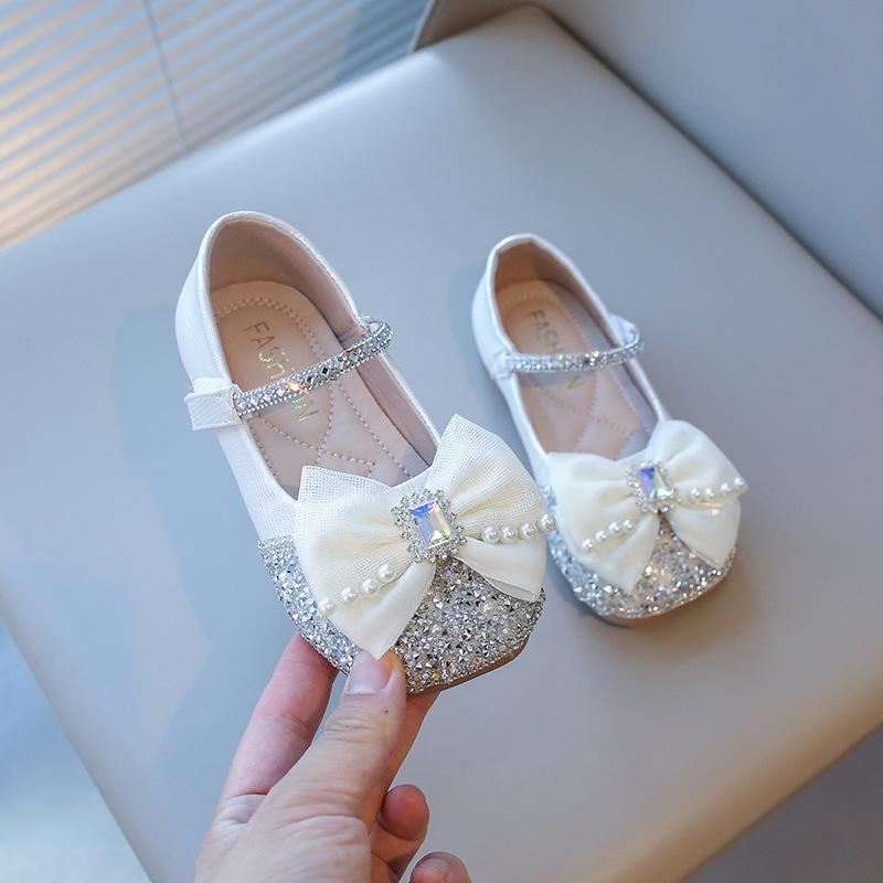 

Spring Autumn Girls Shoes Sparkly Wedding Shoes for Girl Glitter Baby Dance Performance Shoes Princess Kids Mary Janes H09111 21 бежевий