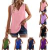 Women's Casual Fashion Button-Up Round Neck Sleeveless T-Shirt Vest