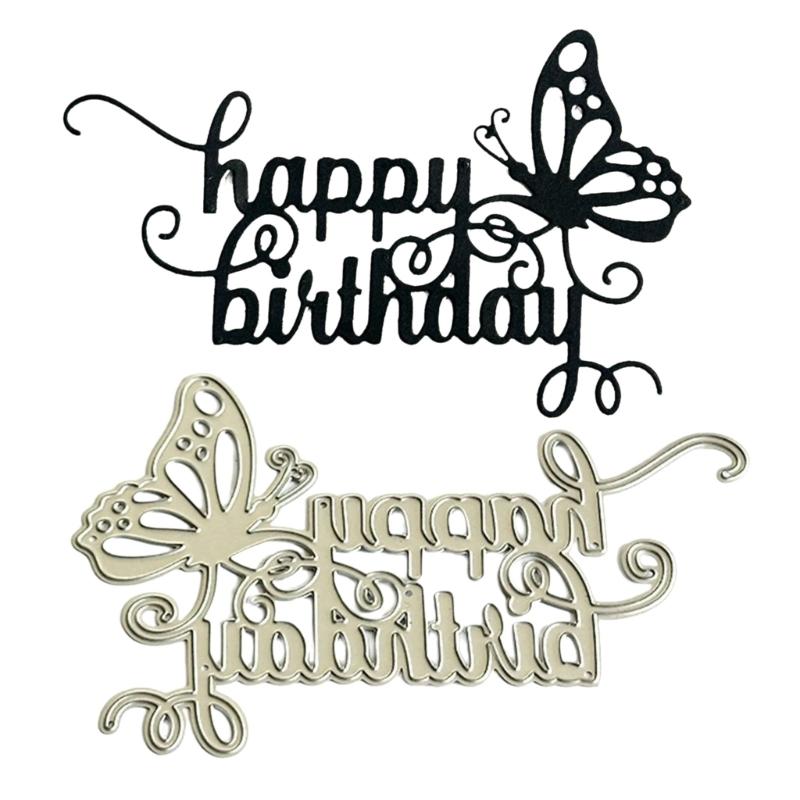 Happy Birthday Cutting Dies Carbon Steel Die Cut Metal Embossing Templates for Card Making Scrapbooking Paper Craft