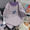 A Large-sized, Color-blocking Design with A Niche, Upside-down Printed Short-sleeved T-shirt